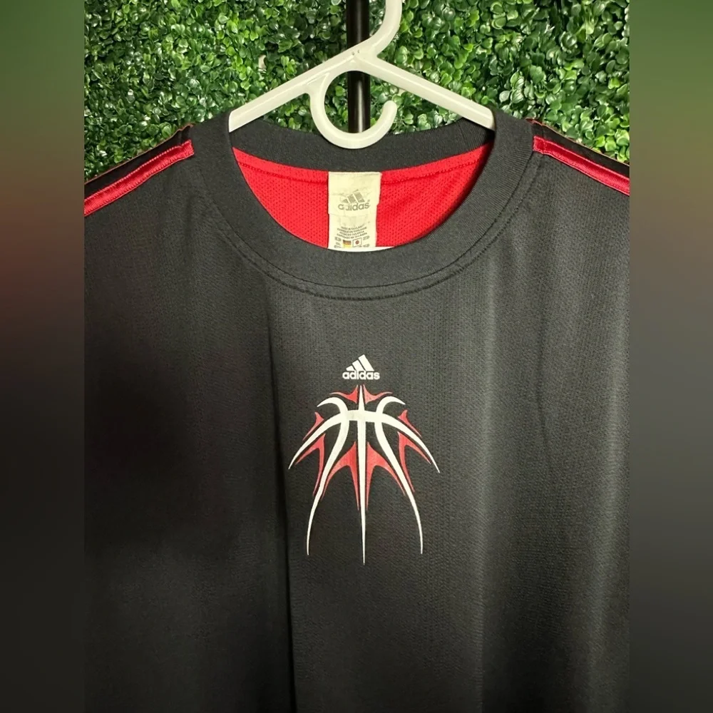 Adidas Vintage Y2K Reverseable Red and Black Basketball Jersey